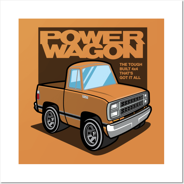 Sunburst Orange - Power Wagon (1980) Wall Art by jepegdesign